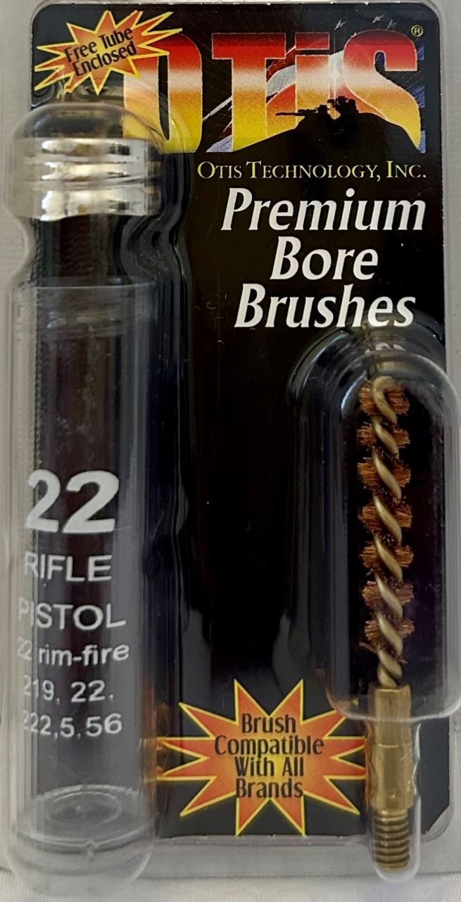 OTIS #22 PREMIUM BORE CALIBER CLEANING BRUSH IN REUSABLE TUBE.